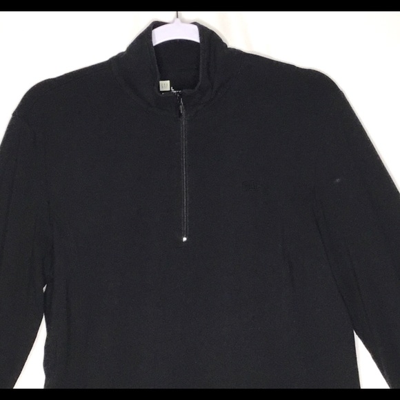 🙃Gap Unisex Quarter Zip Black Activewear Top Size Large - Picture 2 of 6